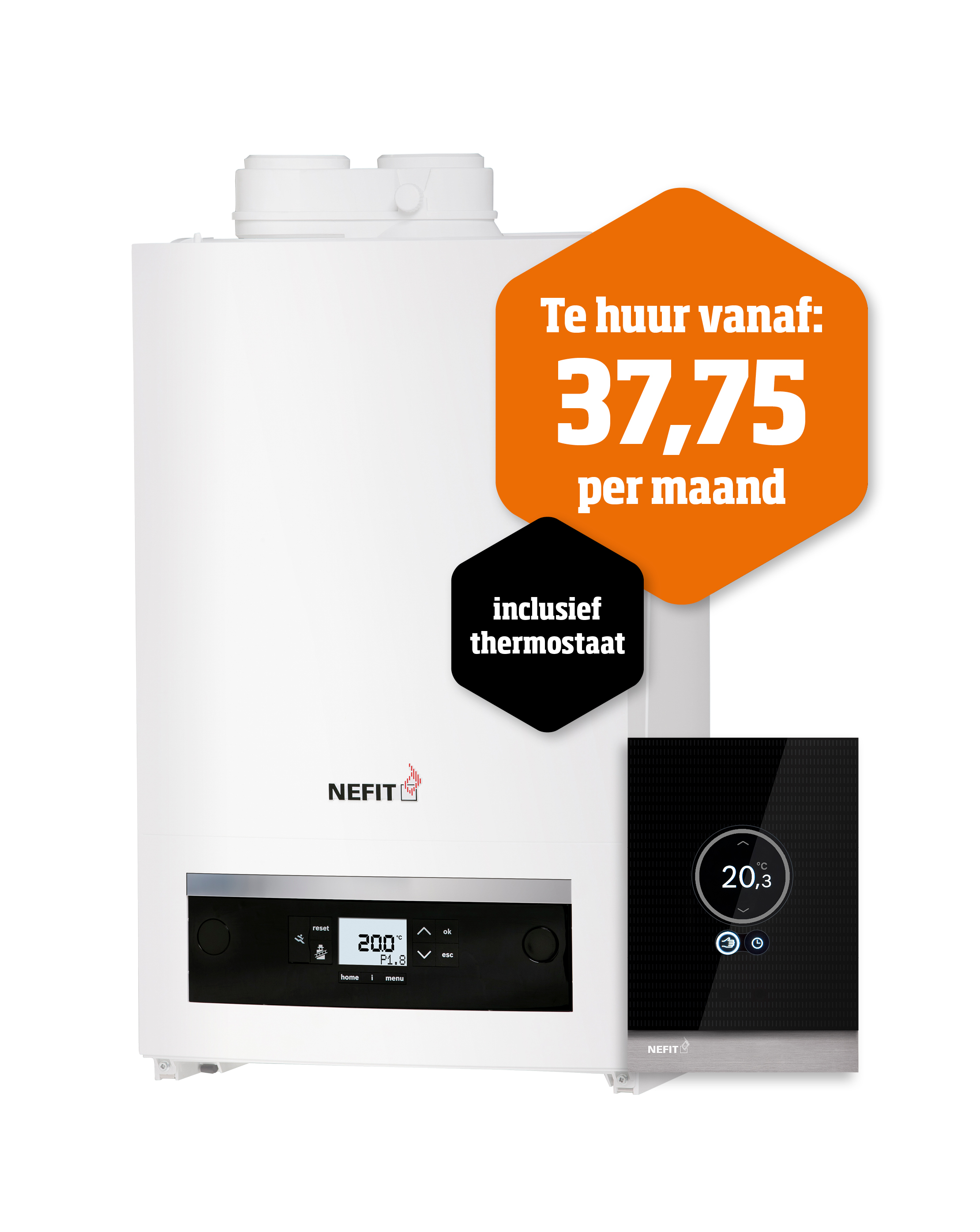 Nefit TrendLine II HRC25 CW4 met easy thermostaat